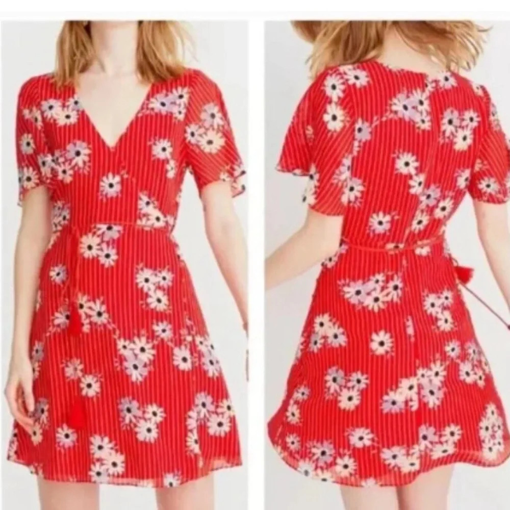 Madewell Button Wrap Floral Mini Dress